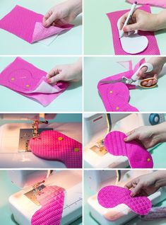 instructions to sew a heart shaped pillow