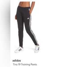 Adidas Classic Aeroready 3-Stripe Black Joggers. Side Zip Legs. Nwot. Size Medium 100% Poly Ester Inseam 30 Inches Sweat-Wicking Soccer Pants For Breathable, Lightweight Comfort Slim Fit Is Cut Close To The Body; Drawcord And Elastic Waist For Locked-In Fit Ankle Zips For Easy On And Off Zippered Pockets Climacool Keeps You Cool And Dry In Warm Weather Description Train Hard. Stay Cool. These Soccer Pants Battle The Heat With Breathable, Quick-Drying Fabric. Cut For Movement, They Have A Slim Fi Adidas Sporty Bottoms With Contrast Stripes, Adidas Three Stripes Pants, Adidas Stretch Pants With Three Stripes, Fitted Sports Pants With Three Stripes, Sporty Fitted Pants With Three Stripes, Fitted Three Stripes Sports Pants, Fitted Adidas Bottoms With Side Stripes, Fitted Adidas Pants With Three Stripes Branding, Black Track Pants