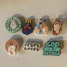 7pcs Religious Shoe Charms What’s Included: Like Jesus A Latte Jesus Sacred Heart Jesus Shepard Jesus Jesus Sunrise Jesus Saves God Is My Refuge Brand: Boutique (**Listed As Crocs For Exposure Only, These Work Just As Well As The Name Brand..**) Material:Pvc Rubber Brand New Several Sets Available Jesus Shoes, God Is My Refuge, Jesus Revolution, Jesus Sacred Heart, Future Relationship, Christian Products, Christian Sweatshirt, Women's Crocs, Croc Charms