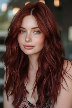 36 Cherry Cola Hair Ideas You Need To Try In 2024 Ginger Dark Brown Hair, Bright Auburn Hair Color, Red Tones Hair Color, Cool Tone Red Hair Color, Pale Skin Red Hair, Cherry Red Hair Color, Redhead Hair Color, Fall Red Hair, Cola Hair