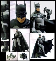 the batman action figure is posed in various poses