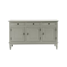 the sideboard has four doors and two drawers