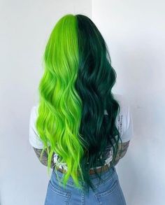 Electric lizard and Green Envy ⁠ 💚🦠💚⁠ Monochromatic Manic Panic⁠ ⁠ @thehairshopinc @bree.little #hairstyle #hairstyles #hairdo #hairtrend #hairtrends #trendyhair #hairinspo #hairideas #manicpanicnyc #manicpanic #hairdye #haircolor #coloredhair #dyedhair #hairidea #hairinspiration #hairgoals #vegan #veganbeauty #crueltyfree #veganbrand #veganbrands #crueltyfreebeauty #crueltyfreebrand #crueltyfreebrands #crueltyfreehairdye #veganhair #crueltyfreehair #veganhairdye Spooky Hair, Haircolor Ideas, Gemini Hair, Purple Hair Highlights, Perfect Blonde Hair, Colour Hair, Extension Hair, Split Hair