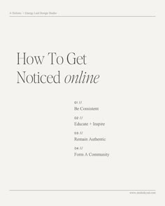 the front cover of how to get noticed online, with text in black and white