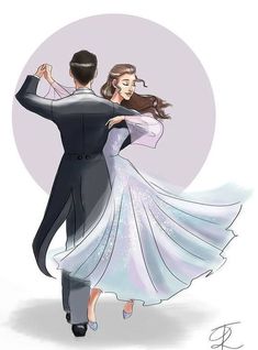 a man and woman are dancing together