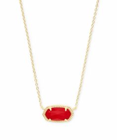 Elisa Gold Pendant Necklace, Preppy Necklaces, Short Pendant Necklace, Preppy Jewelry, Striped Earrings, Kendra Scott Necklace, Necklace Red, Pendent Necklace, Cool Necklaces