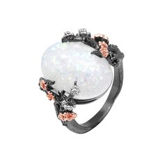 Beautiful Tree & Flower Opal Ring