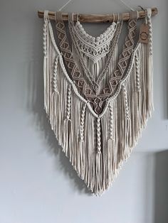 a macrame hanging on a wall