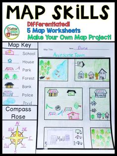 the map skills for kids to learn how to make their own maps with pictures and words