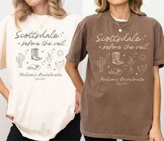 Scottsdale Bachelorette Shirt, Custom Desert Bachelorette Party Shirts, Scottsdale Before the Veil, Personalized Cocktail Bach Club Shirt by LaviRoseStudio on Etsy