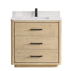 a bathroom vanity with two drawers and a white counter top on an isolated white background