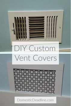 an air vent cover with the words diy custom vent covers above it