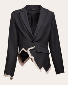 byVarga Alexandra Handkerchief Blazer | OLIVELA Cropped Suit Jacket, Cropped Suit, Womens History Month, Handkerchief Hem, High Point, Upcycle Clothes, Coat Dress, Hungary, Flap Pocket