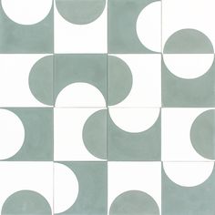 an abstract tile design with white and gray circles