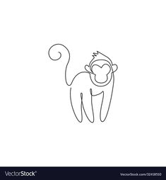 a monkey with a long tail on a white background