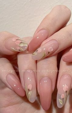 So gorgeous ! Credits to darlingoo666 on Taobao. #tulips #nailart #babyboomer #pink Snowdrop Nails, Nail Tulip, Tulips Nails, Nails Tulip, Tulip Nail Art, Tulip Nails, Light Pink Nails, Jelly Nails, Pink Tulips