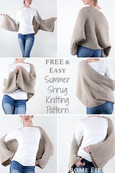 the instructions for how to knit an easy and stylish shawl with this free pattern