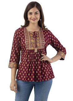 Shirt Tops For Women, Design Kurta, Short Kurtis, Formal Tops, Chic Shirts, Ethnic Looks, Fitted Blouses, Floral Print Blouses, Blouse Vintage