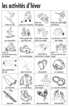 french activities for children to learn in the classroom with pictures and words, including an image of