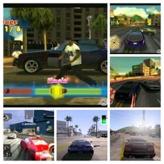 the screenshots are showing different cars and street scenes