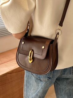 Dark Academia Bag, Dark Academia Accessories, Aesthetic Purse, Stylish Leather Bags, Saddle Bag Purse, Crossbody Saddle Bag, My Style Bags, Womens Trendy Dresses, Handmade Handbags