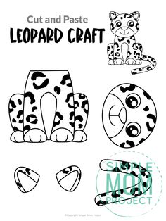 the cut and paste leopard craft is shown