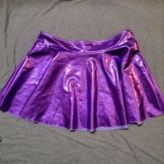 New Without Tags. Purple Metallic Flared Mini Skirt. Super Cute! Size Small. Purple Glitter Skirt, Art Mom Aesthetic, Purple Leather Skirt, Purple Bottoms, Art Mom, Trilogy Tour, Mom Aesthetic, Matching Halloween Costumes, Purple Bottom