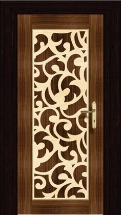 a wooden door with an intricate design on it