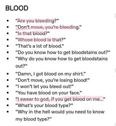 the words are written in black and white on a piece of paper that says blood