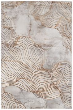 an abstract rug with wavy lines on it