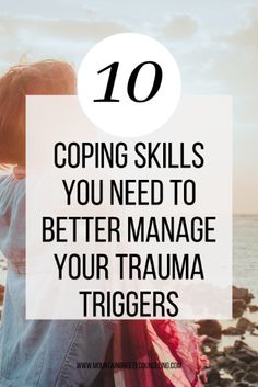 Trauma triggers can be overwhelming. Read here to find a list of coping skills to help you manage those triggers when they arise. Coping skills are important to help reground you in the present moment and show your mind and body that you are not back in the trauma. Coping With Triggers, Managing Triggers, List Of Coping Skills, Coping Toolbox, Coping Skill, Wellbeing Activities