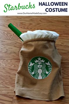 starbucks halloween costume made out of an old bag