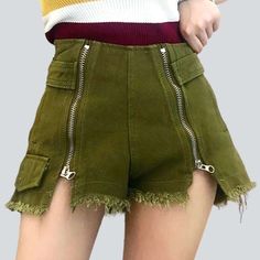 <p>Introducing the 2023 Summer Collection's y2k-trend <a href="https://raejeans.com/collections/womens-ripped-jeans-shorts" title="Women's High Waisted Jeans Shorts">distressed denim shorts</a> with zippers—crafted for an effortlessly cool and stylish look. Featuring a wide-leg-leg. tall-rise silhouette and bold coloring. these shorts are perfect for turning heads and making a statement.</p><p><strong>Distinctive Features:</strong></p><ul> <li> <strong>Y2K-inspired Style</strong>: Rock a clas... Trendy Bottoms With Built-in Shorts, Y2k High Waist Cotton Shorts, Trendy Cotton Jean Shorts, Y2k Style Cotton Shorts For Spring, Spring Y2k Style Cotton Shorts, Spring Y2k Cotton Shorts, Trendy Cutoff Shorts With Pockets, Trendy Streetwear Shorts With Pockets, Edgy Jean Shorts For Spring Streetwear