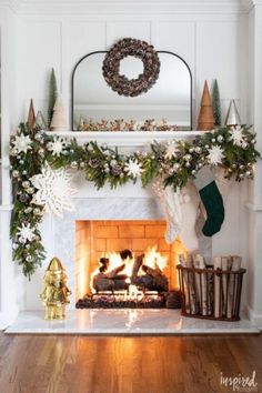 10 Stunning Christmas Mantel Decorating Ideas: Rustic, Simple, Modern. Looking for DIY Christmas mantel decorating ideas to add to your holiday home décor? I’m sharing 10 beautiful Christmas mantel décor ideas, perfect for any style – from simple to rustic, modern, or farmhouse Christmas mantel décor inspiration. Complete your living room Christmas look with these festive mantel ideas!