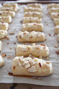 some food that is laying out on a baking sheet and ready to be baked in the oven