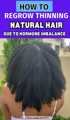 Discover effective solutions to regrow thinning hair caused by hormone imbalances. Discover effective tips and tricks to combat thinning hair and achieve voluminous locks. These Hair growth tips for black hair will help you grow afro hair long. Grow Afro Hair, Hair Thinning Remedies Woman, Tips For Black Hair, Afro Hair Long, Growing Afro Hair, Grow Hair Back, Bald Hair Growth, Regrow Thinning Hair