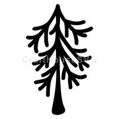 a black and white silhouette of a pine tree