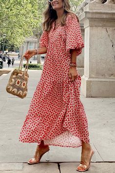 Dress For Autumn, Street Dress, Loose Maxi Dress, Womens Fall Dress, Sleeves Clothing, Trends 2024, Puffed Sleeves Dress, Plus Size Womens Clothing