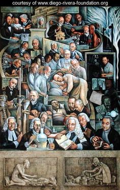 an image of a painting with many different people in it and one is holding a baby