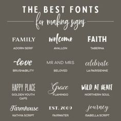 the 25 best font styles for making signs in your home, office or family room