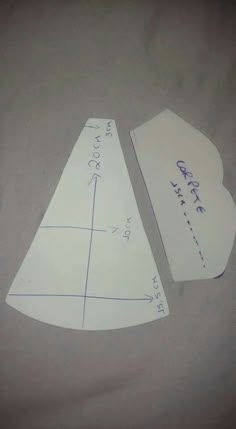 two pieces of paper are laying next to each other on a sheet of white paper