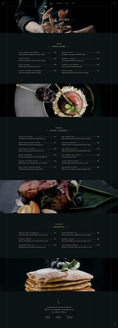 an image of a menu with different types of food on the top and bottom half