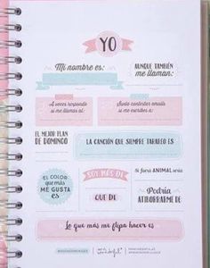 a notebook with the words yo written in spanish on it next to some other items