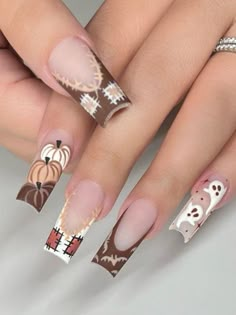 Transform your nails into works of art with our exquisite Fall Nail Art Designs! 🍂✨ Embrace the enchanting beauty of autumn with a stunning array of colors, patterns, and styles that will elevate your manicure game. From cozy sweater-inspired designs to elegant fall foliage, these nail art ideas capture the essence of the season. Explore the warmth of rich hues, playful accents, #FallNailArt #AutumnElegance #NailDesignInspiration 🍂✨ Gelx Fall Design, Long Thanksgiving Nails, Thanks Giving Nail Art Designs, Fall Nail Set Ideas, Spooky Square Nails, Halloween And Fall Nails, Fall Acyrilics Nails, Hot Halloween Nails, Fall Acrylic Nail Ideas Autumn