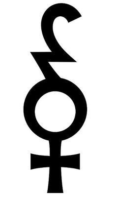 the symbol for women's liberation in black and white, on a white background