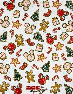 christmas cookies and candy stickers on a white background