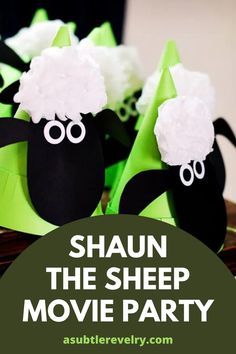 the sheep movie party is so cute and easy to make it looks like they're ready