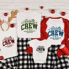 Get ready to celebrate the season in style with the Personalized Christmas Crew Custom Holiday Pajama T-Shirt, designed for ultimate festive fun! This matching long-sleeve shirt is perfect for family gatherings, holiday parties, or cozy Christmas mornings. With its classic collegiate typography and rich forest green color, it brings a modern yet traditional touch to your holiday wardrobe. Personalize it to create a unique look for your Christmas crew, whether it's for family, friends, or a group Family Christmas Shirt Custom, Collegiate Typography, Christmas Pj, Christmas Jammies, Holiday Photoshoot, Matching Christmas Shirts, Matching Christmas Pajamas, Holiday Attire, Coordinating Outfits