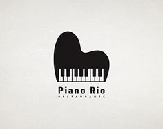 the logo for piano rio restaurant is black and white with an image of a piano