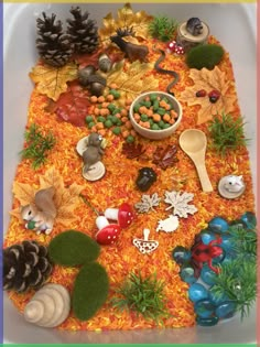 a tray filled with lots of different types of decorations